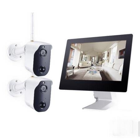 Kit WiFi pentru supraveghere video 3 în 1, 2MP FULL HD, camere wireless cu baterie și dispozitiv de înregistrare încorporat în monitor - AI SmartCam