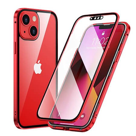 Carcasă magnetică din sticlă 360° pentru iPhone 15