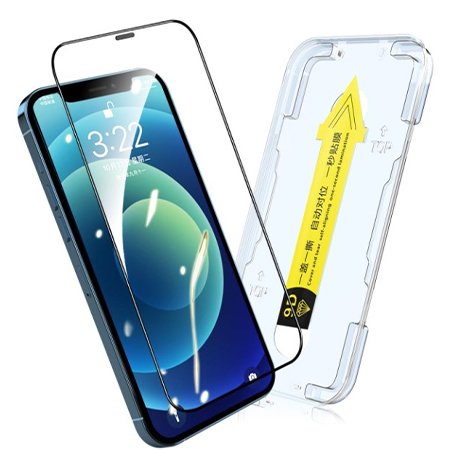 Protector din sticlă 9D cu cadru pentru o plasare ușoară pentru iPhone 12 Pro
