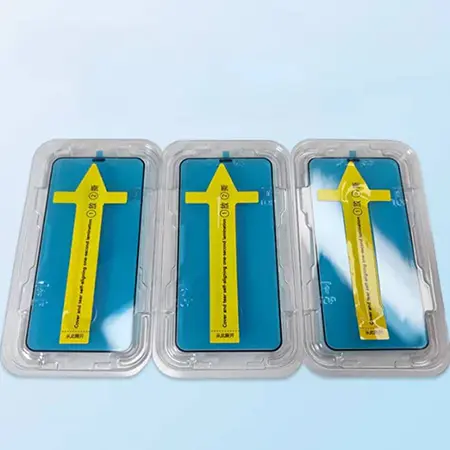 Protector din sticlă 9D cu cadru pentru o plasare ușoară pentru iPhone 15 Plus