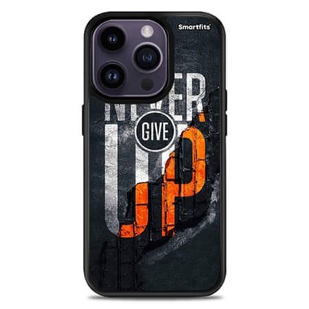 Husa Never Give Up, PVC pentru iPhone 15 Pro 1 Husa Never Give Up, PVC pentru iPhone 15 Pro