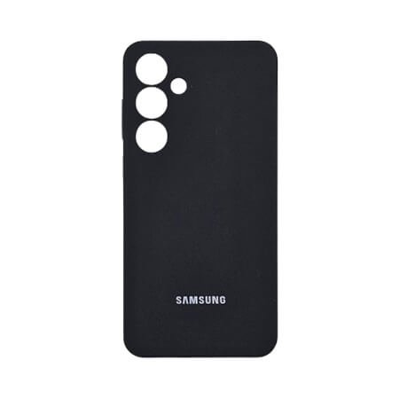 Husă din silicon cu logo Samsung pentru Samsung Galaxy S24 - neagră