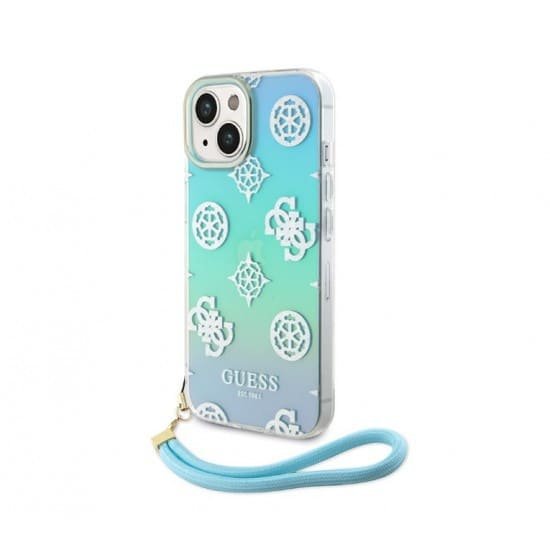 Husa Color Guess cu link pentru iPhone 15 - Turcoaz