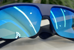 Ochelari sport inteligenti Bluetooth G02 cu lentile albastre - negri