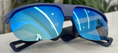 Ochelari sport inteligenti Bluetooth G02 cu lentile albastre - negri