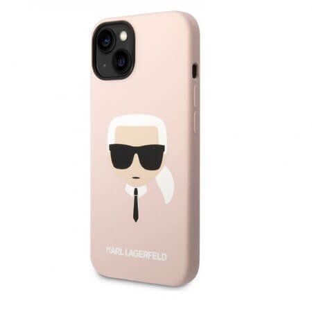 Husa color Karl Lagerfeld cu Magsafe pentru iPhone 14 - Rose Ash