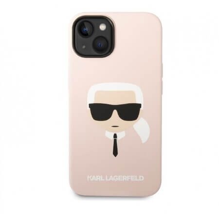 Husa color Karl Lagerfeld cu Magsafe pentru iPhone 14 - Rose Ash