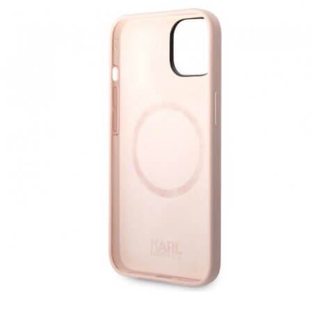 Husa color Karl Lagerfeld cu Magsafe pentru iPhone 14 - Rose Ash
