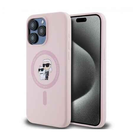 Husa Karl Lagerfeld & Cat Color cu Magsafe pentru iPhone 14 Pro - Rose Ash
