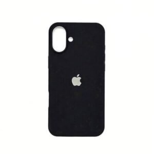 Husă din silicon cu logo Apple pentru iPhone 16 Plus + Protector de sticlă pentru ecran complet 5D