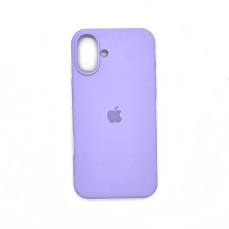 Husă din silicon cu logo Apple pentru iPhone 16 + Protector de sticlă pentru ecran complet 5D