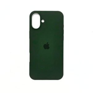Husă din silicon cu logo Apple pentru iPhone 16 + Protector de sticlă pentru ecran complet 5D