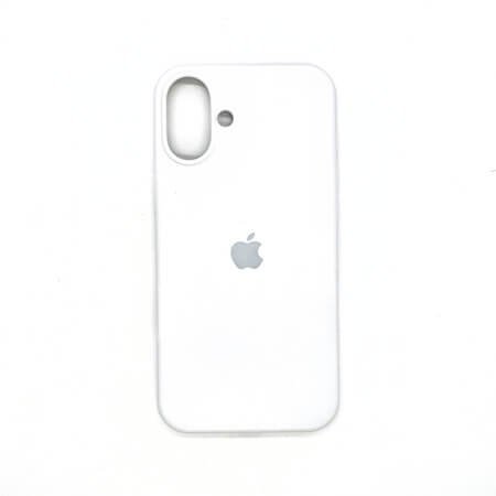 Husă din silicon cu logo Apple pentru iPhone 16 + Protector de sticlă pentru ecran complet 5D