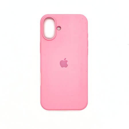 Husă din silicon cu logo Apple pentru iPhone 16 + Protector de sticlă pentru ecran complet 5D