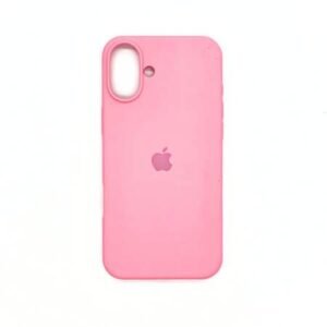Husă din silicon cu logo Apple pentru iPhone 16 Plus + Protector de sticlă pentru ecran complet 5D