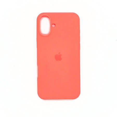 Husă din silicon cu logo Apple pentru iPhone 16 Plus + Protector de sticlă pentru ecran complet 5D