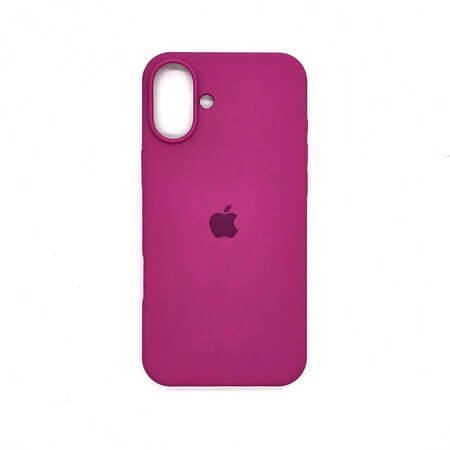 Husă din silicon cu logo Apple pentru iPhone 16 + Protector de sticlă pentru ecran complet 5D
