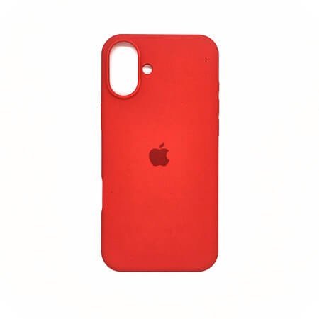 Husă din silicon cu logo Apple pentru iPhone 16 + Protector de sticlă pentru ecran complet 5D