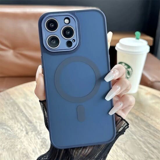 Husă de lux MagSafe Matte pentru iPhone 11 - Albastru închis 1 Husă de lux MagSafe Mate pentru iPhone 11 - Albastru închis