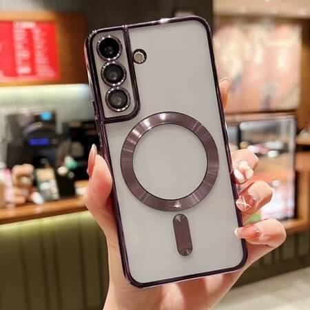 Husă transparentă de lux cu MagSafe pentru Samsung Galaxy S24 - violet 1 Husa transparenta de lux cu MagSafe pentru Samsung Galaxy S24 - Mov