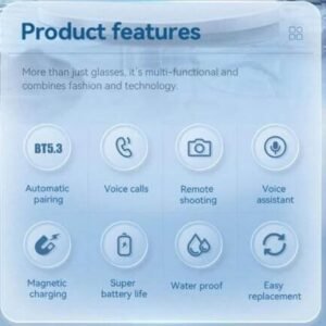 Ochelari sport inteligenți Bluetooth G05-C (Lumină anti-albastru) - Negri