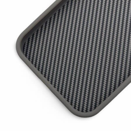 Husă Premium Carbon pentru iPhone 16 - Argintiu Titan