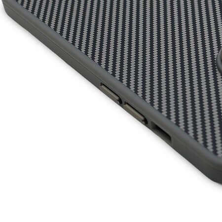 Husă Premium Carbon pentru iPhone 16 - Argintiu Titan