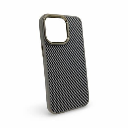 Husă Premium Carbon pentru iPhone 16 Pro Max - Argintiu Titan