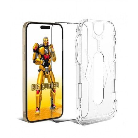 Protector de sticla 9D cu cadru pentru o amplasare usoara pentru iPhone 16 Plus