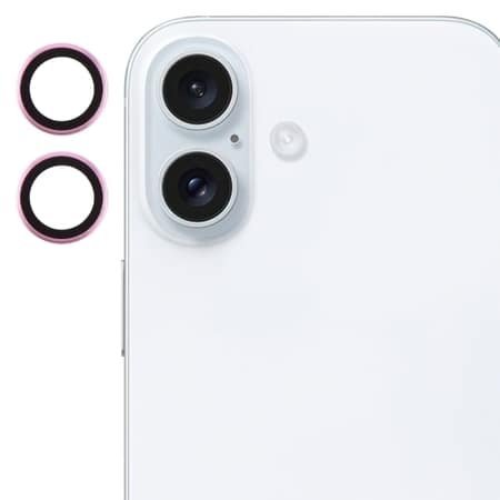 Protector din sticlă 3D, obiectiv pentru cameră pentru iPhone 16 Plus - roz