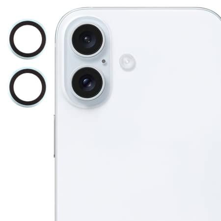 Protector din sticlă 3D, obiectiv pentru cameră pentru iPhone 16 Plus - Albastru deschis
