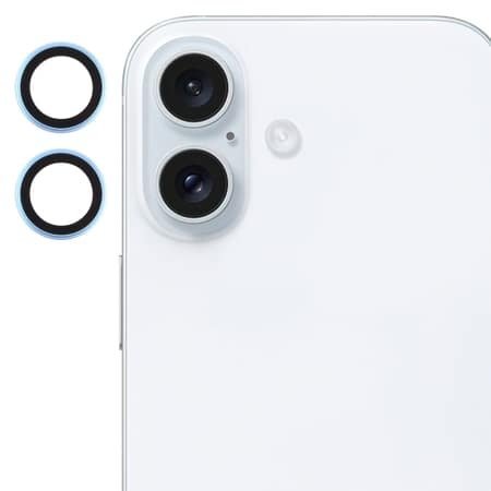 Protector din sticlă 3D, lentilă pentru iPhone 16 - Albastru închis