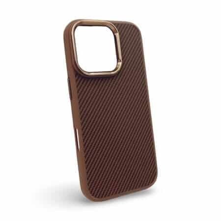 Husă Premium Carbon pentru iPhone 16 - Titanium Gold