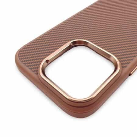 Husă Premium Carbon pentru iPhone 16 Pro - Titanium Gold