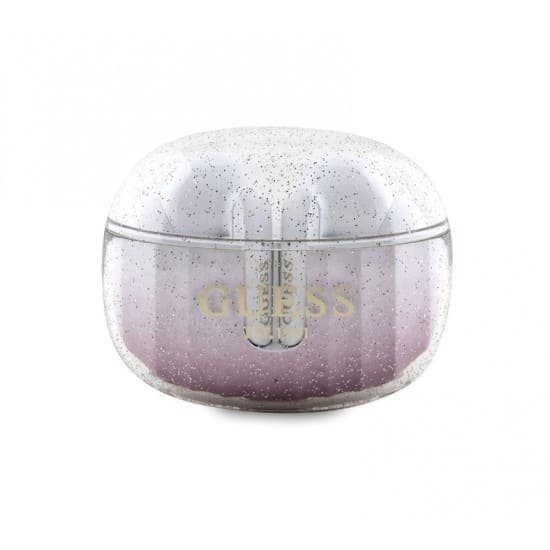 Căști Bluetooth fără fir Guess - Roz Transparent