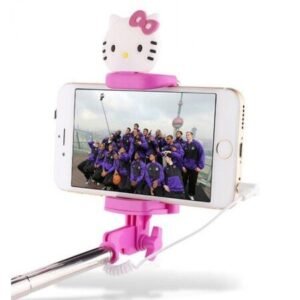 Stick selfie monopied cu mufă de 3,5 mm - Kitty