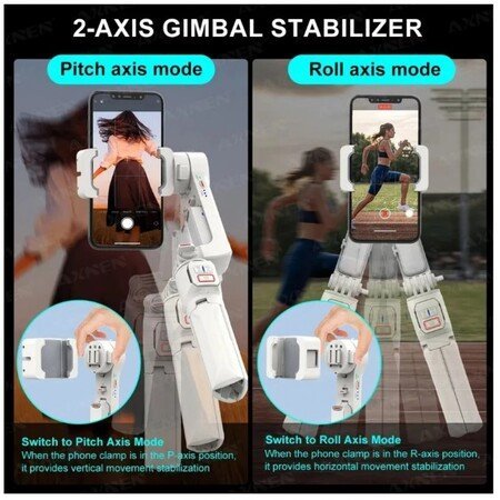 Gimbal extensibil cu trepied, stabilizator gimbal pentru trepied și stick selfie Bluetooth cu lumină de umplere
