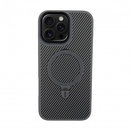 Husă Premium Carbon MagSafe pentru iPhone 15 Pro - Gri Titan