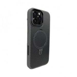 Husă Premium Carbon MagSafe pentru iPhone 15 Pro - Gri Titan