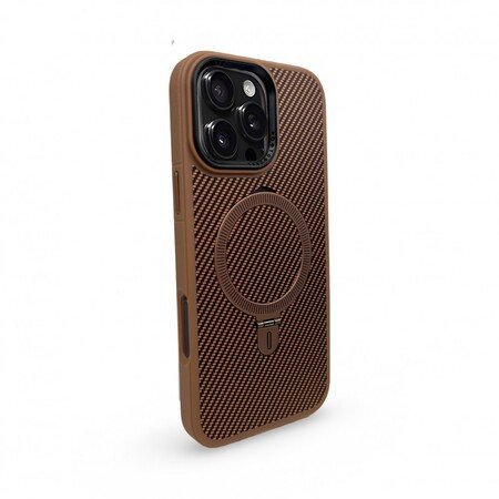 Carcasă Premium Carbon MagSafe pentru iPhone 14 Pro - Auriu Titaniu