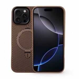 Carcasă Premium Carbon MagSafe pentru iPhone 14 Pro - Auriu Titaniu