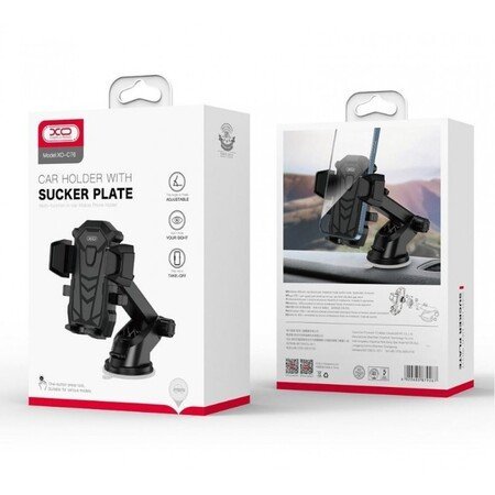 Suport auto XO C76, XO, C76, ventuză, negru