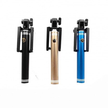 Stick selfie SF-23 cu mâner metalic, mufă de 3,5 mm