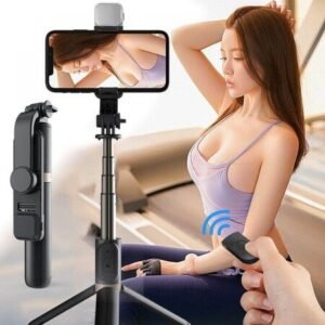Stick selfie extensibil din aluminiu, trepied cu încărcare de la distanță Bluetooth, mini stick selfie pliabil Bluetooth