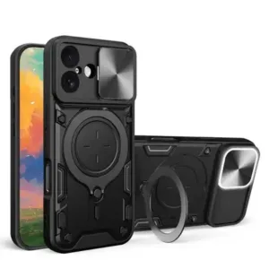 Удароустойчив кейс Bucephalus за iPhone 17 - Черен