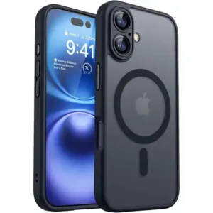 Луксозен MagSafe Матов кейс за iPhone 17 - Черен