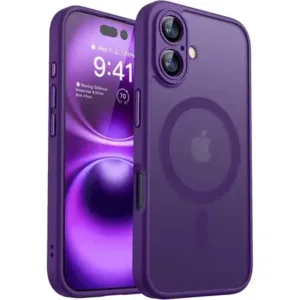 Луксозен MagSafe Матов кейс за iPhone 17 - Лилав