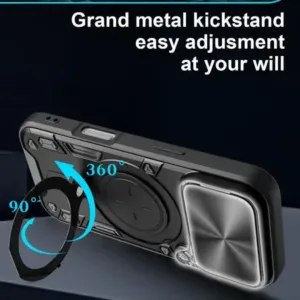 Удароустойчив кейс Bucephalus за iPhone 17 Pro - Черен - Изображение 4