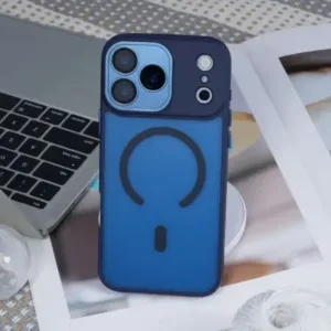 Луксозен MagSafe Матов кейс за iPhone 17 Pro - Тъмно Син