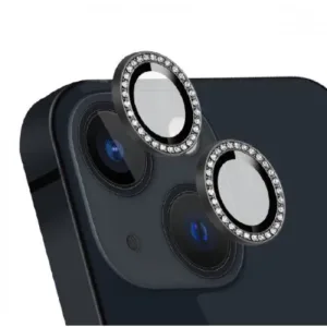 3D стъклен протектор с камъни, леща за камера Samsung Galaxy A37 - Черен